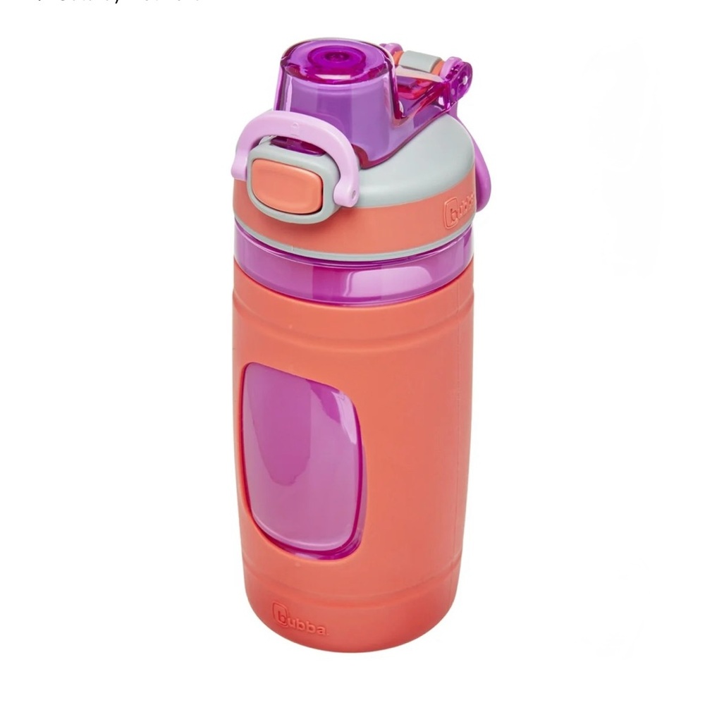 NWT bubba Flow Water Bottle Wide Mouth Lid with Silicone Sleeve 16 Ounce Coral